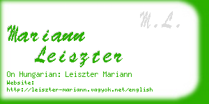 mariann leiszter business card